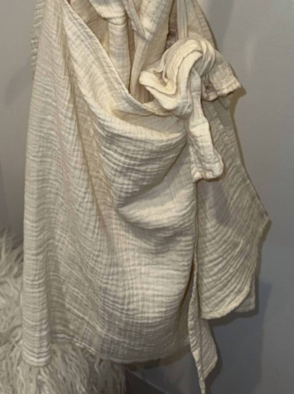 NEW ELAN women's halter wrap tie dress in natural - Picture 3 of 3